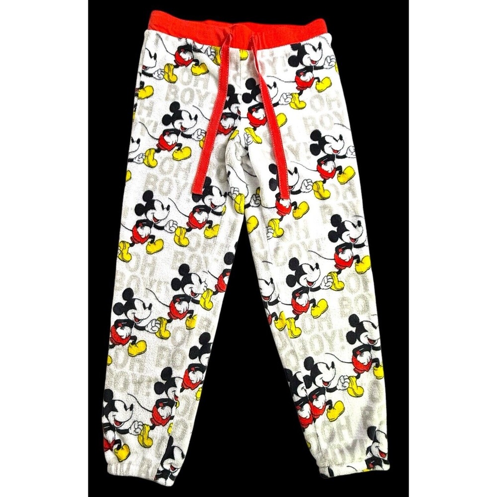 Disney Mickey Mouse Pajama Pants Womens Size M (8-10) Faux Fur Soft Flannel